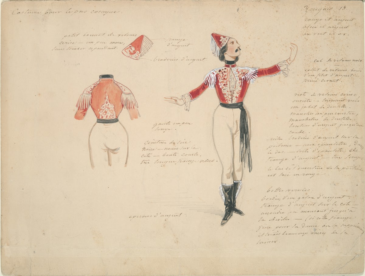 Costume Study for Male Gypsy inZingaro 1840