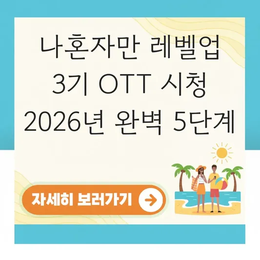 나혼자만 레벨업 3기 OTT 시청 방법