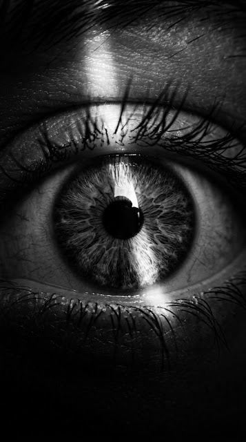 Extreme Close-up of Eye with Noir Style Light Slit - Free mobile Wallpaper
