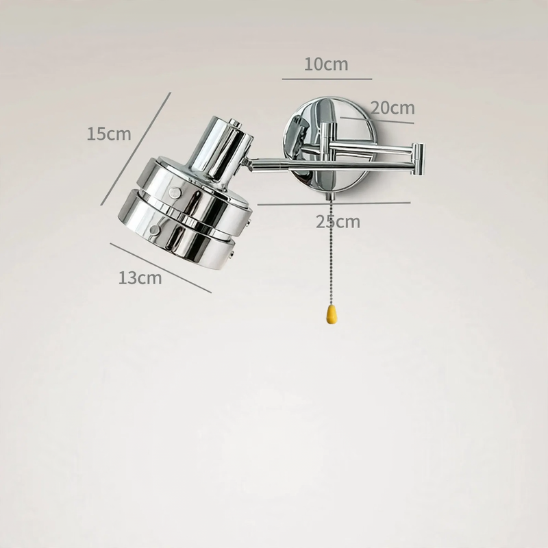 Adjustable wall lamp with swing arm