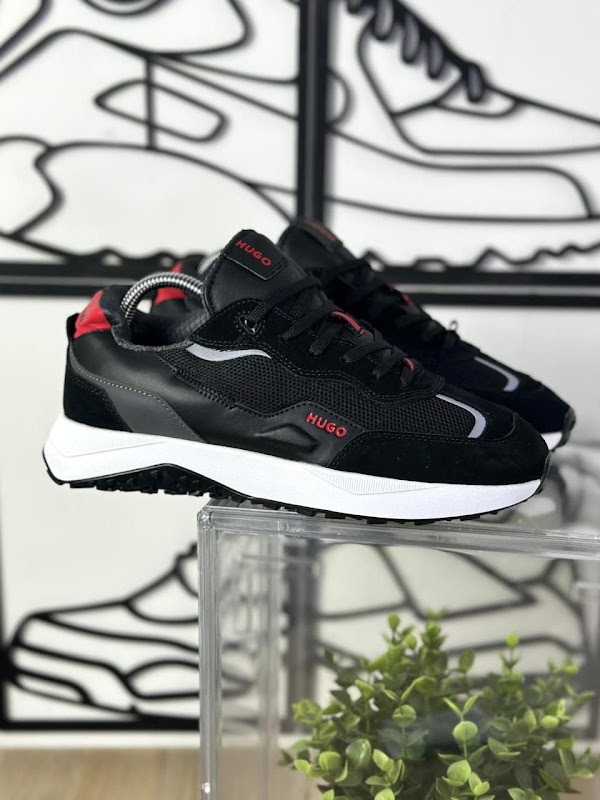 HUGO Sneaker Negro Blanco Rojo