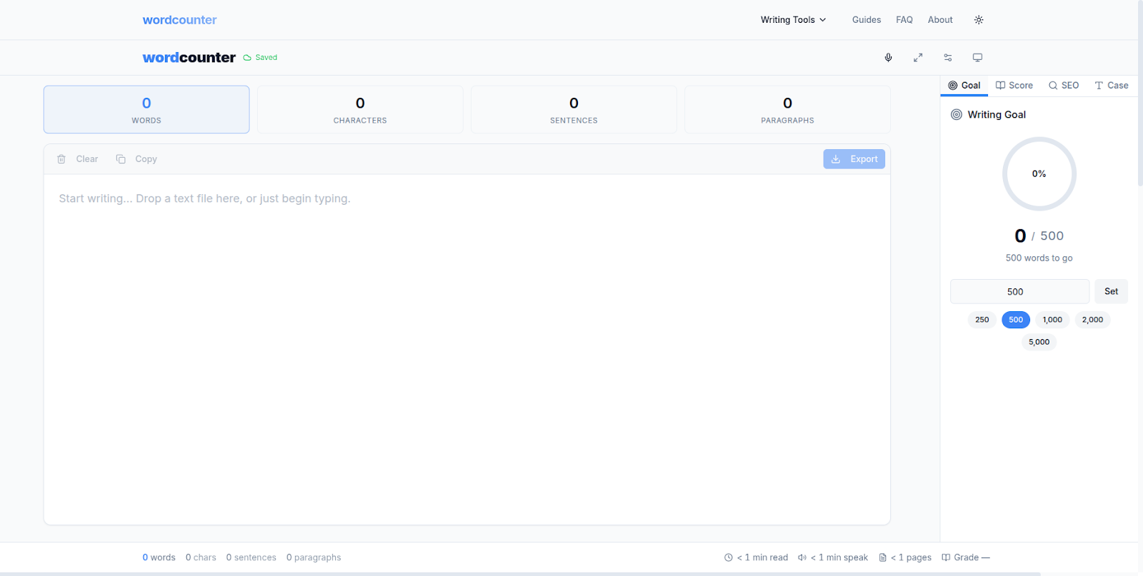 Free word counter for essays - WordCounter tool showing word count characters sentences