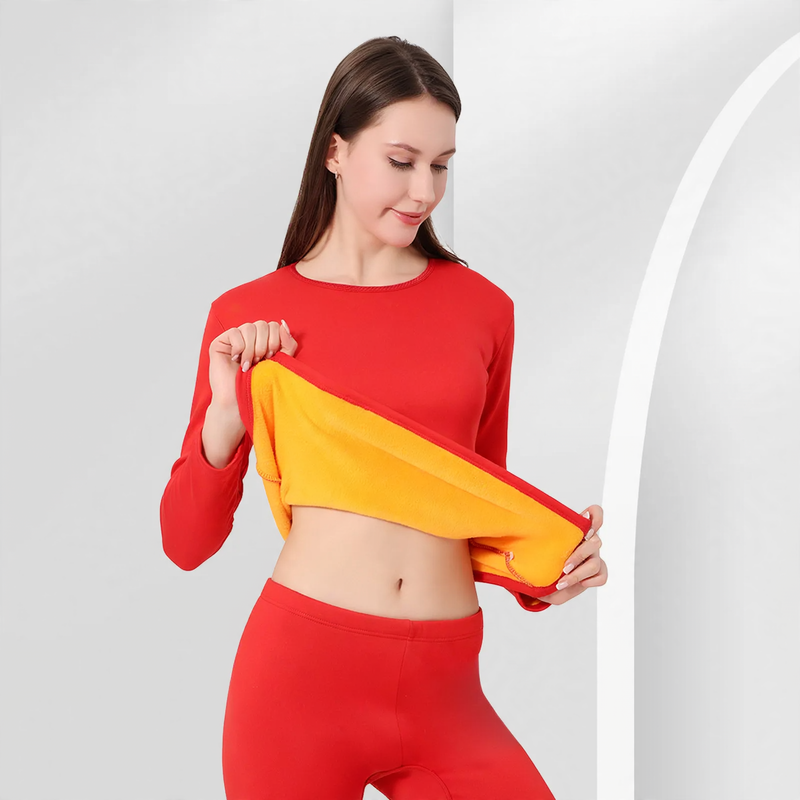 Thermal set for couples, insulated, round neck