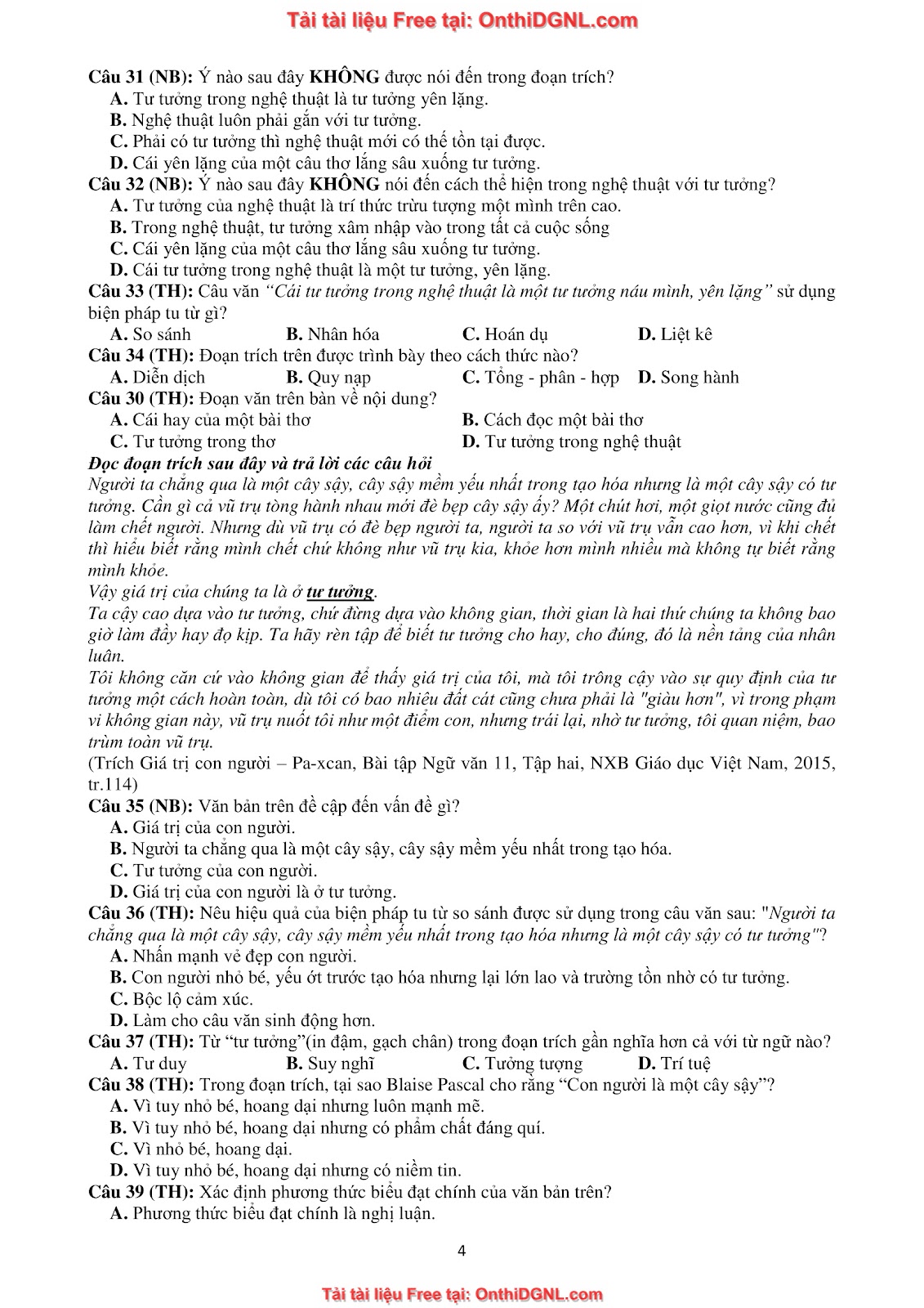 39 Đề ôn HSA - ĐỊnh tính