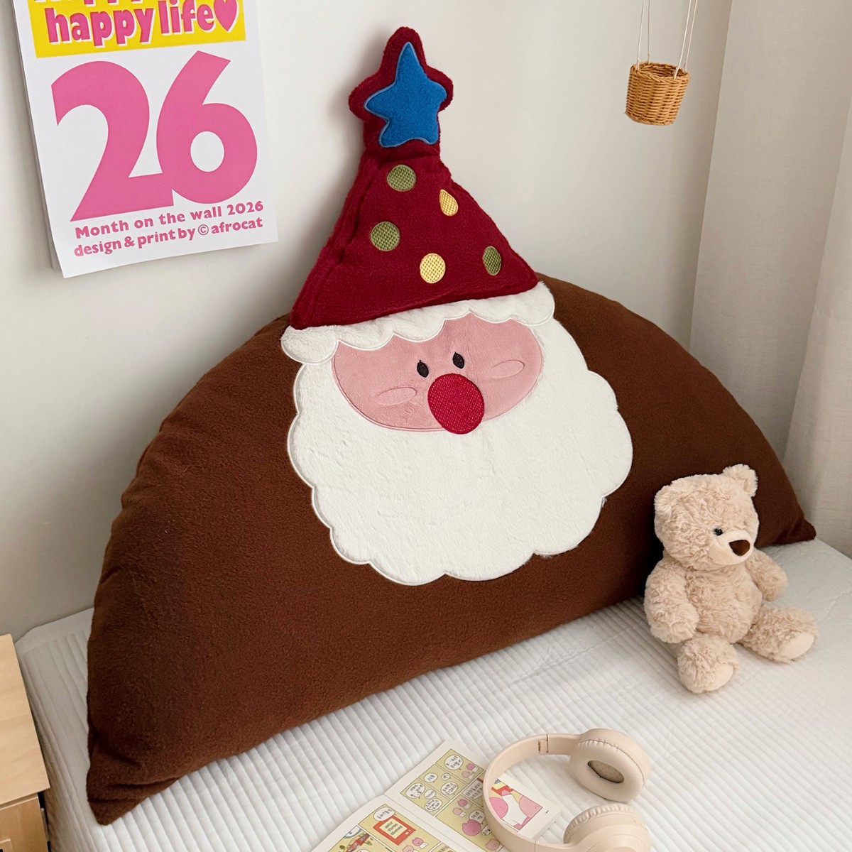 Santa Back Cushion, Plush, Removable