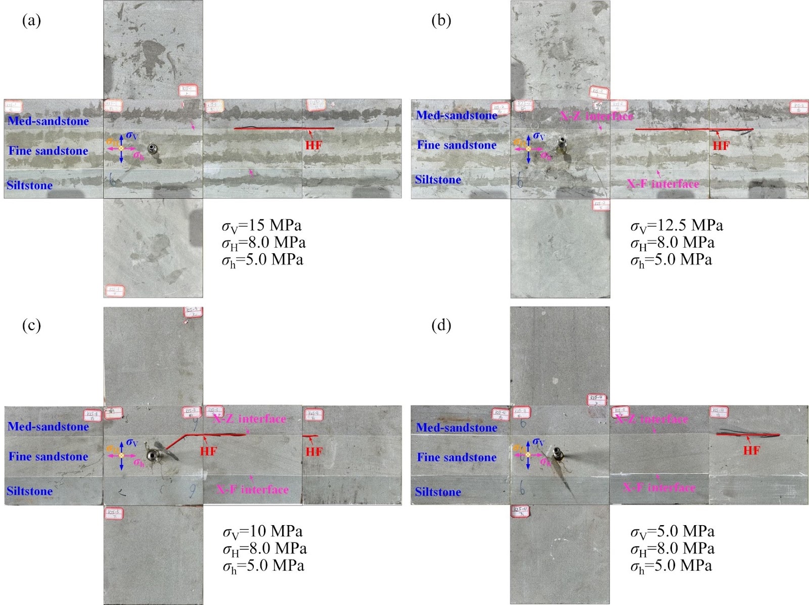 True triaxial experiment and FDEM simulation on the controlling effect of coal-measure rock interfaces on hydraulic fracture propagation