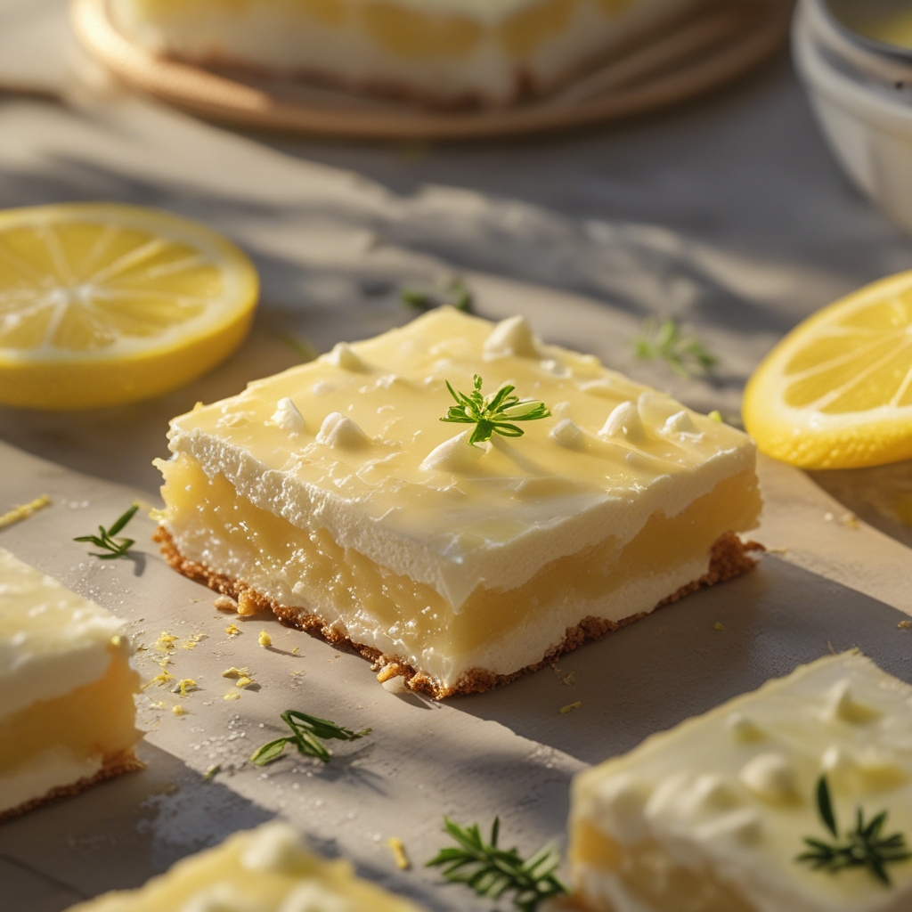 Creamy Lemon Squares Recipe – Easy Homemade Tangy Dessert