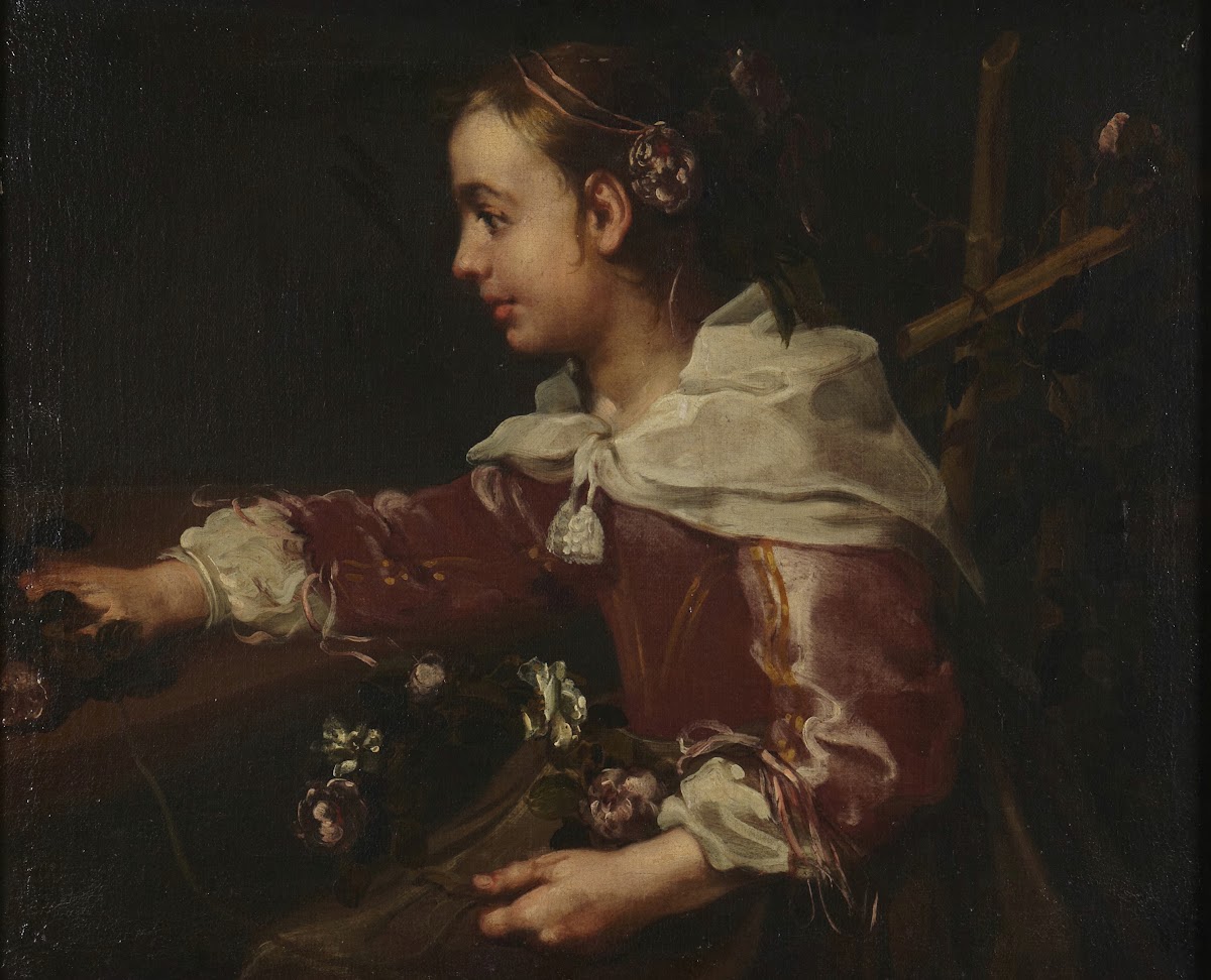 Seated Girl with Wreaths of Roses ca 1654 55