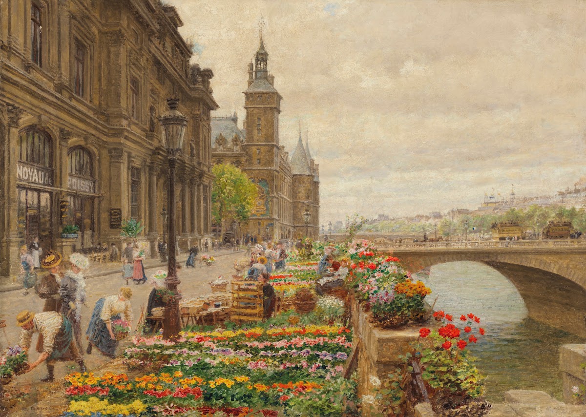 Le quai aux fleurs et la tour de lhorlage 1908