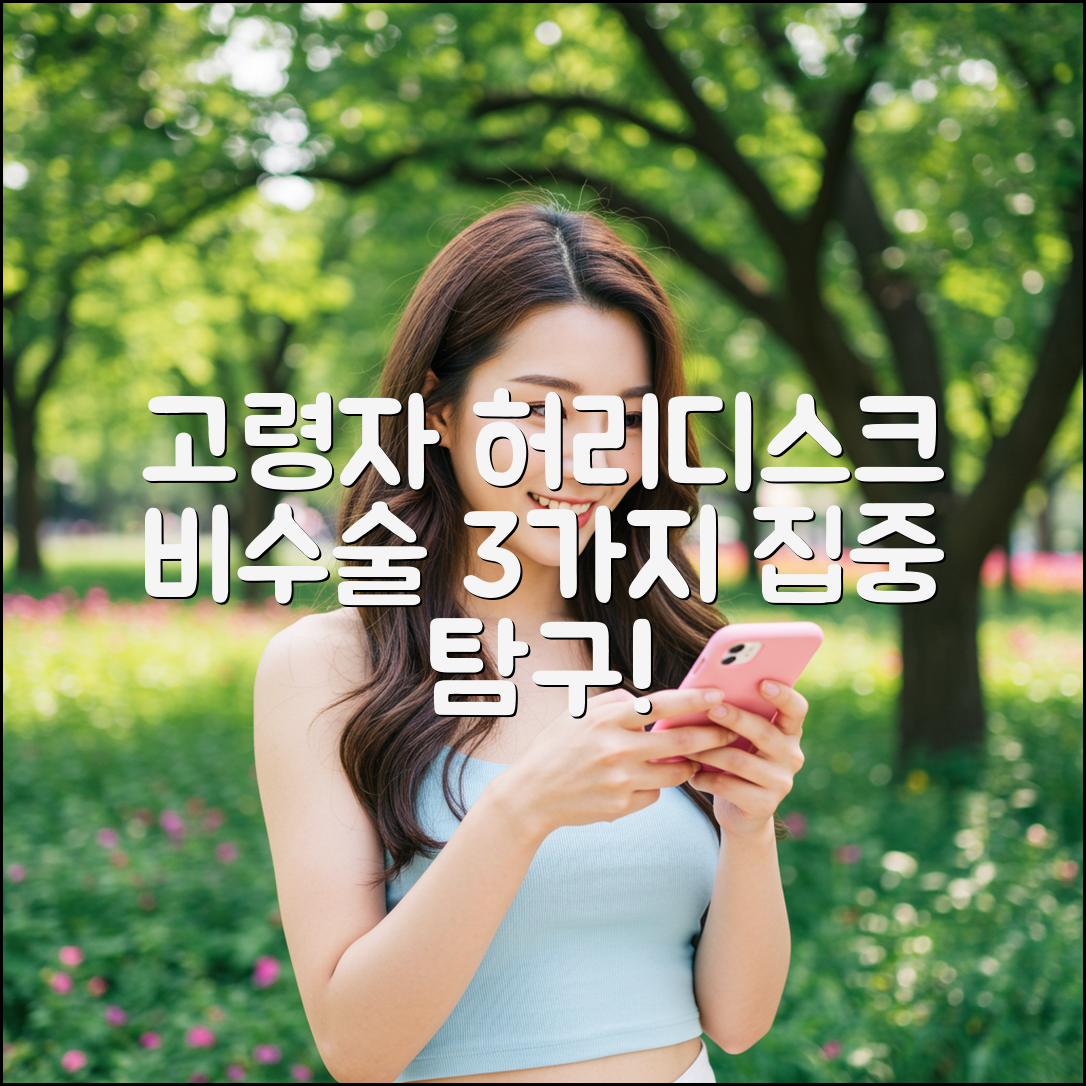 고령자 허리디스크, 3가지 비수술 치료법 집중 탐구