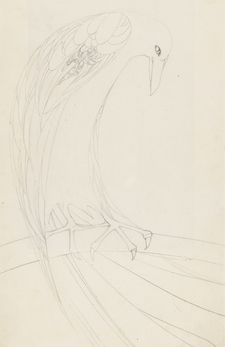 Roofvogel op een tak 1890   1909
