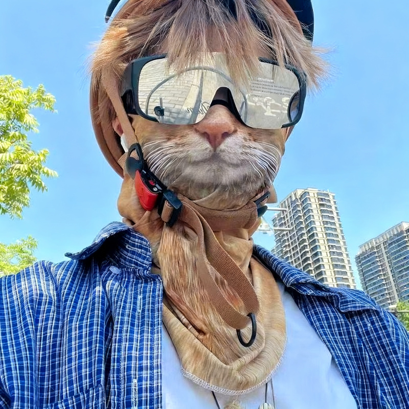 Fahrrad-Sonnenschutzmaske mit Tiermotiv