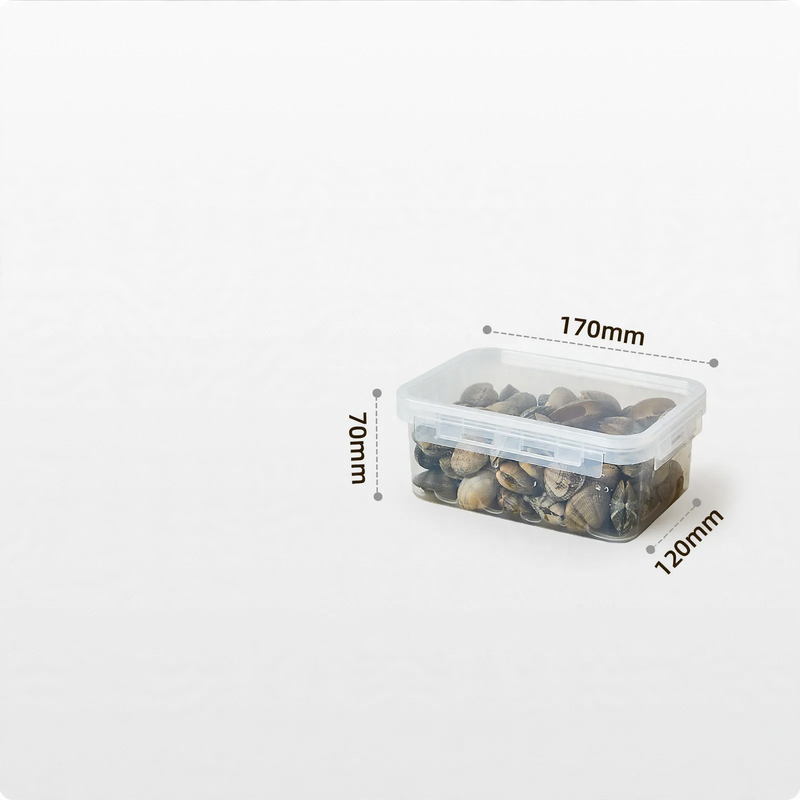Plastic storage boxes, 200–900 ml