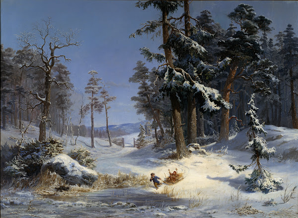 Winter Landscape from Queen Christinas Road in Djurgården Stockholm 1866