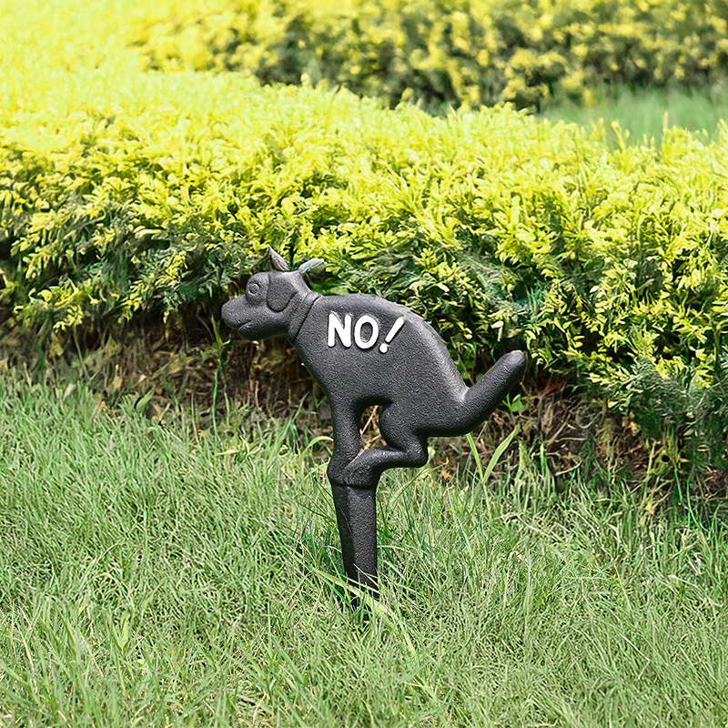 Cast Iron Garden Sign with Dog Motif