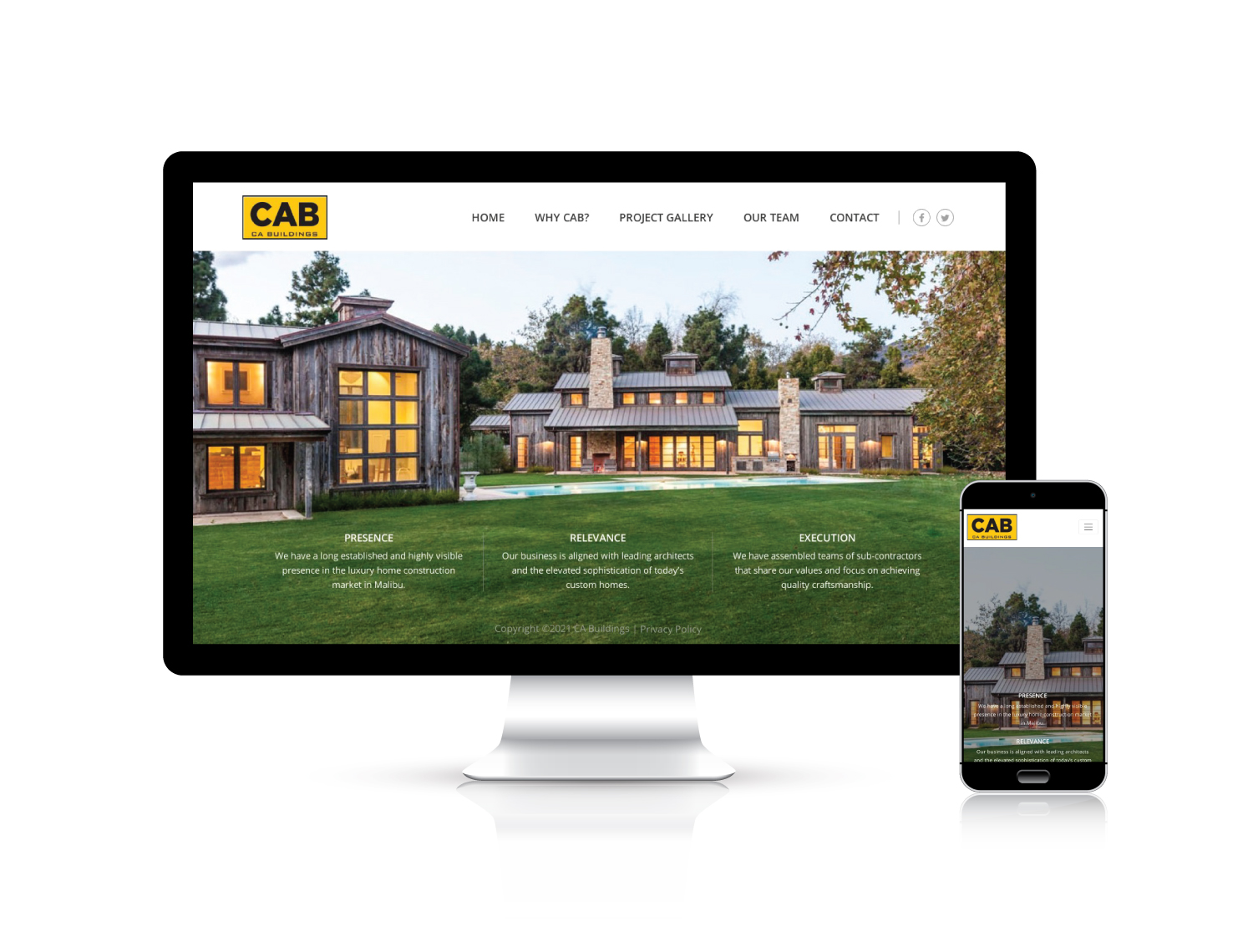Cab Buildings website design portfolio project
