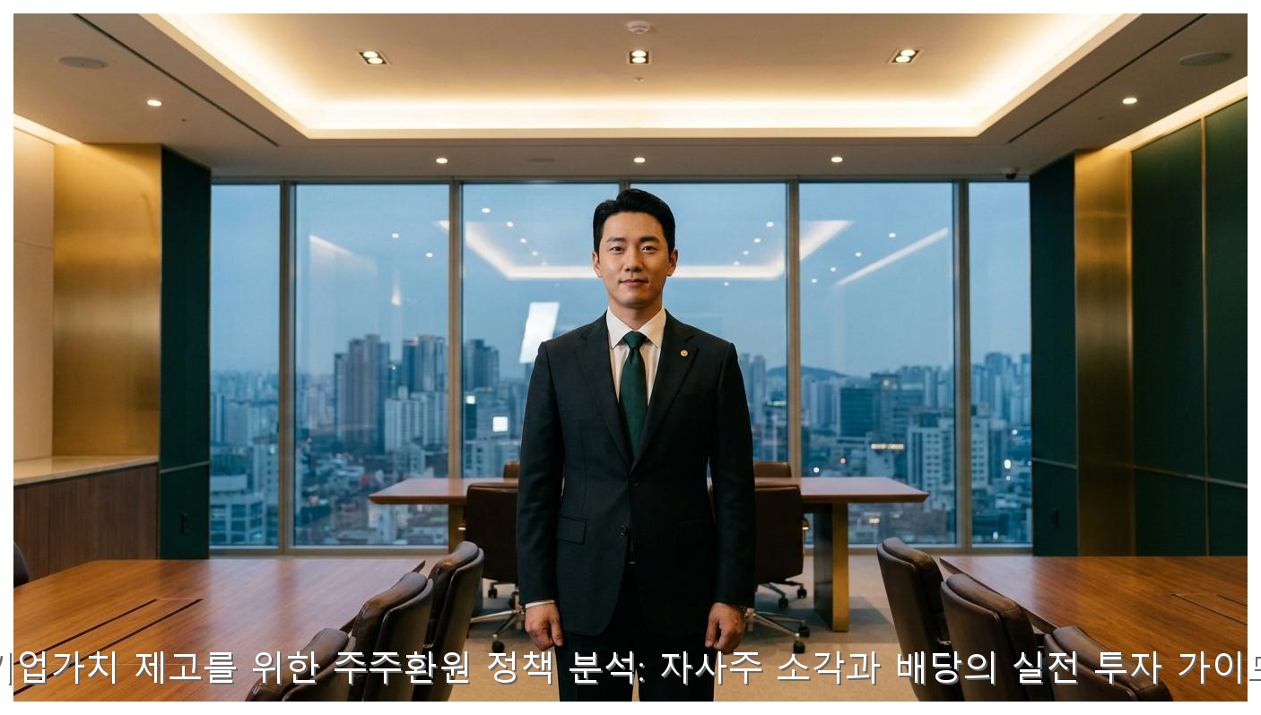 주주환원 정책과 기업가치 제고 전략 핵심 안내 및 분석 인포그래픽 (4)