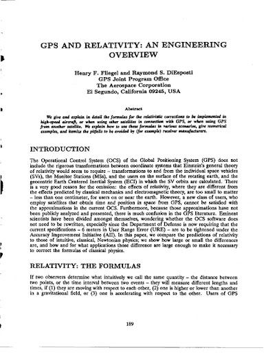 Henry F. Fliegel and Raymond S. DiEsposti-GPS and Relativity An Engineering Overview