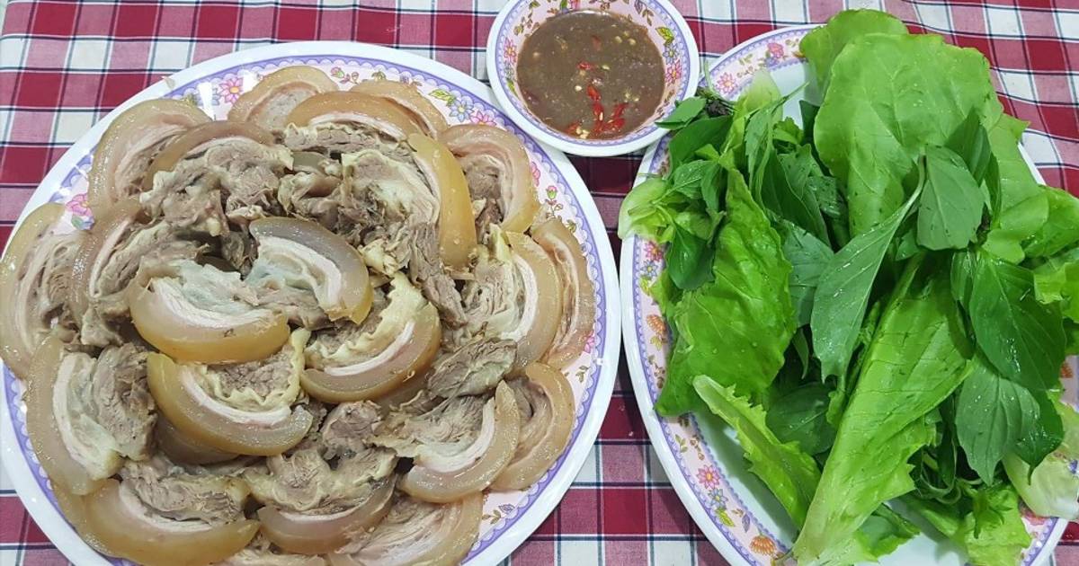 Bê hấp cuốn bánh tráng