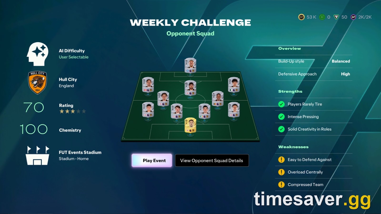 FC 27 Squad Battles opponent selection screen