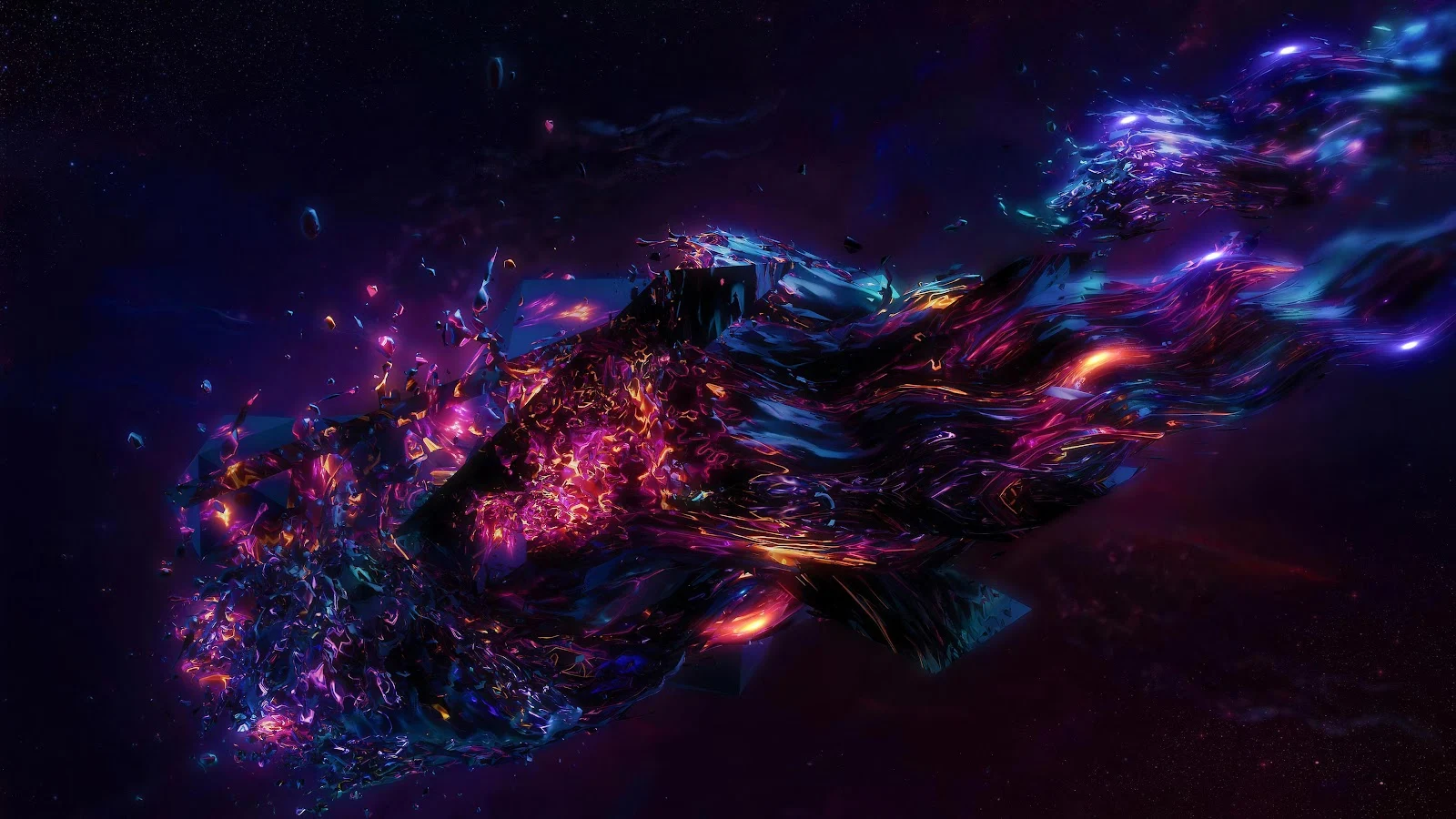 Space Meteorite Abstract Art 4K HD Desktop Wallpaper