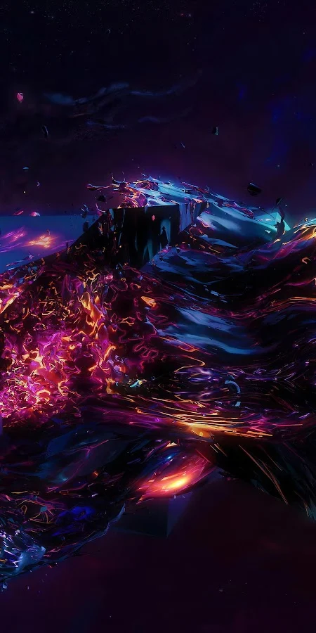 Abstract, Cosmic, Fractal, Glowing 5K Phone Wallpaper