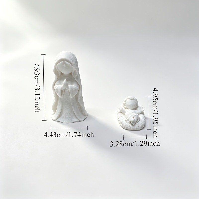 Christmas nativity miniature set with Christmas trees