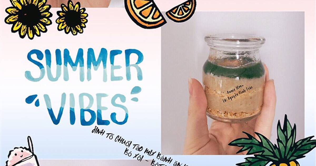 Smoothie chuối táo mix bánh ăn dặm - cải bó xôi - bột quế cho bé ăn dặm