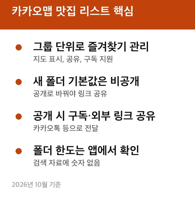카카오맵 맛집 리스트 핵심