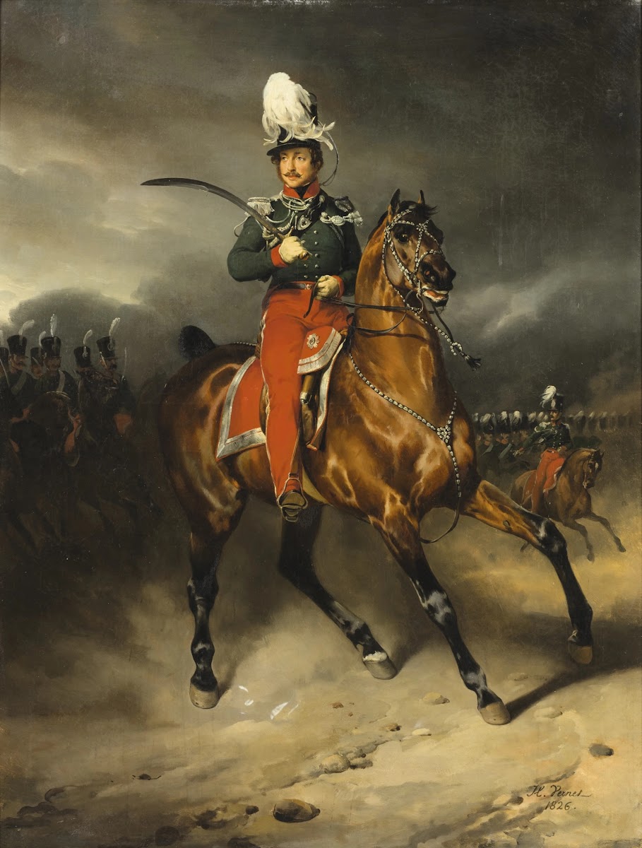 Portrait of Jean Georges Schickler chief of the Basel canton squadron 1826
