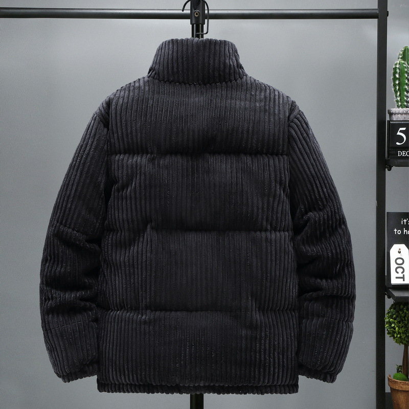 Men's Winter Jacket, Corduroy, Stand Collar, Lined