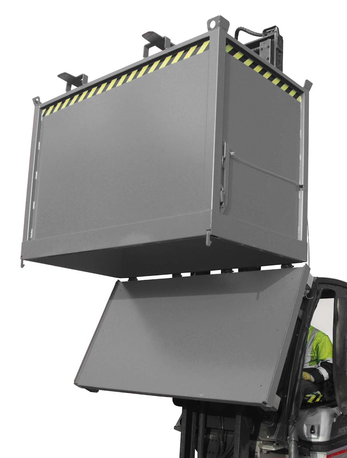 Bodemklepcontainer FB 2000, gelakt, Muisgrijs