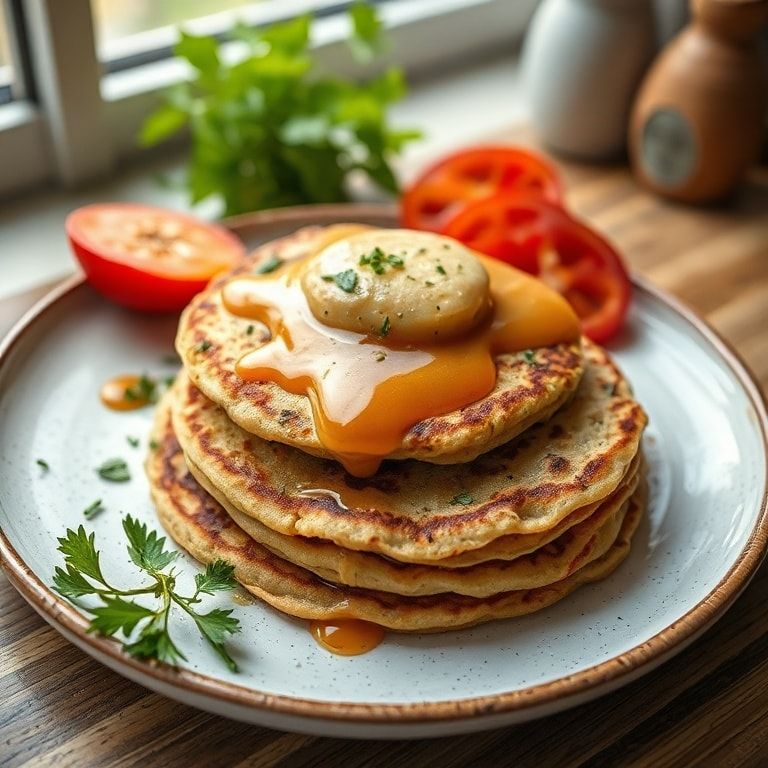 "Savoury Lentil Pancakes: A Hearty Vegan Breakfast Delight - Quick & Easy Homemade"
