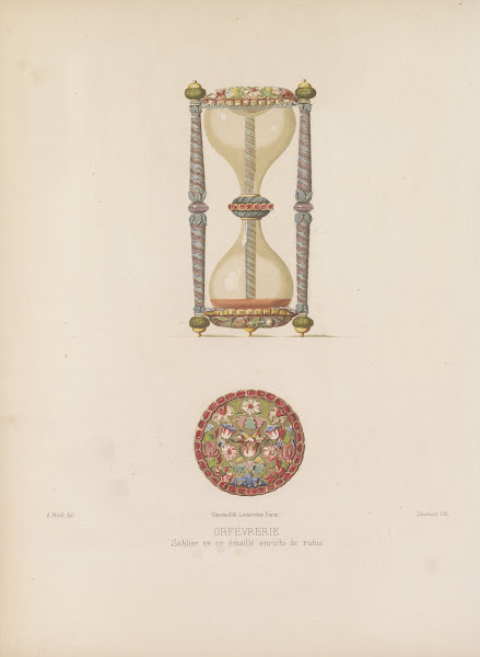Sablier en or émaillé enrichi de rubis 1859 1864