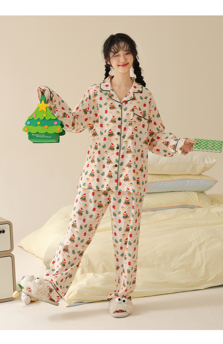 Brushed cotton house suit, long, cartoon design