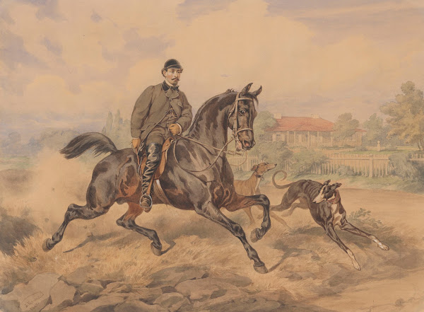 Equestrian portrait of Władysław Rawicz 1868