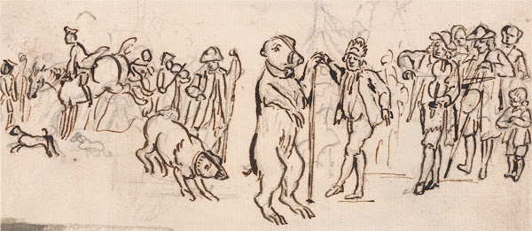 Musicians and a Performing Bear