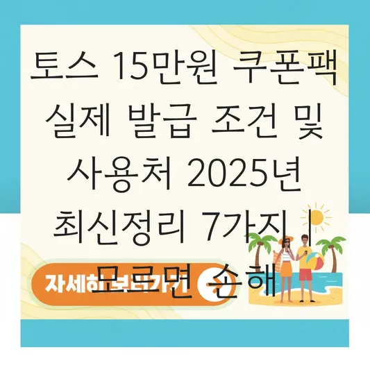 토스 15만원 쿠폰팩 실제 발급 조건 및 사용 가능한 제휴처 확인하기 대표 이미지