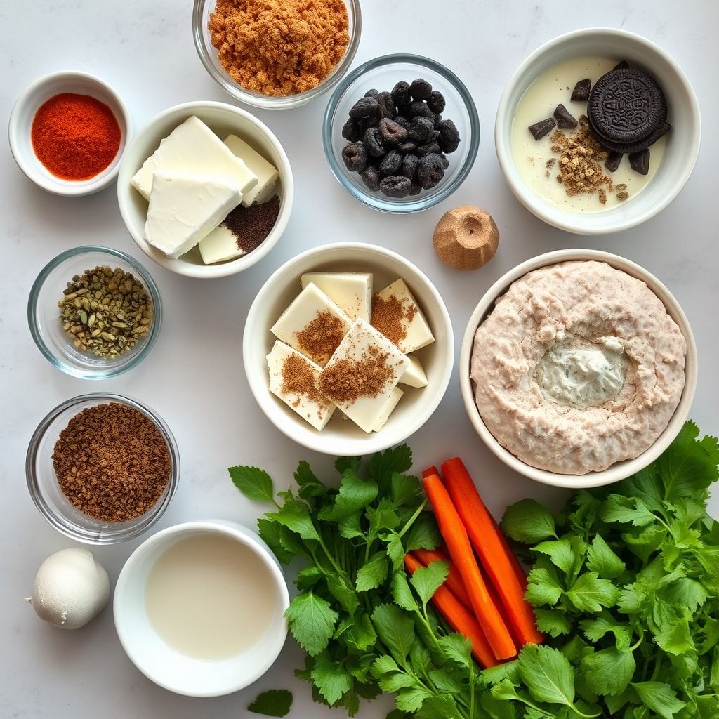 Ingredients for Easy No Bake Cream Cheese Oreo Protein Balls Recipe – 15-Minute Snack