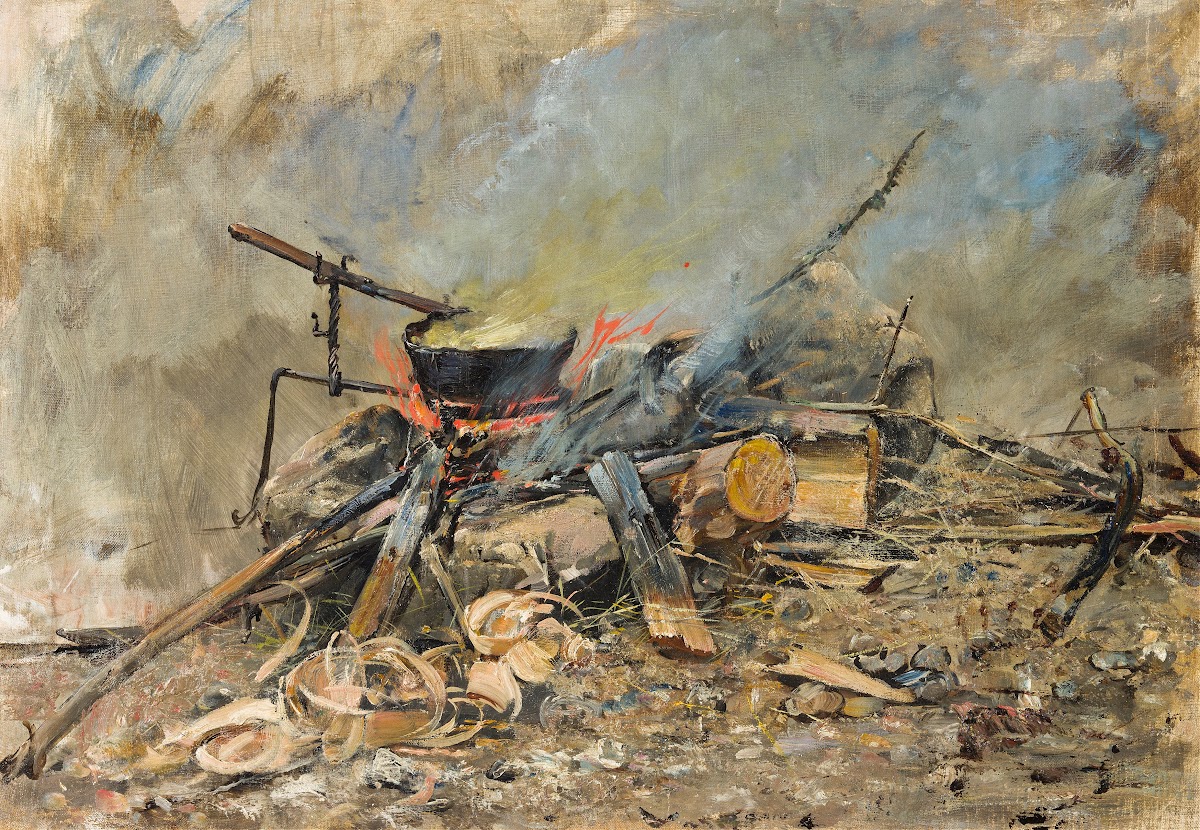 A Fire with a Kettle Study for Sancta Simplicitas