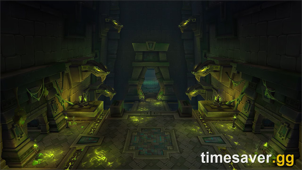 Inside the Vaults of Atal'Utek on the Coiled Isle, the Patch 12.1 group event area in WoW Midnight