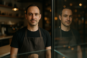 Glass Reflection Portrait