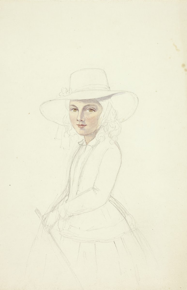 Portrait of Young Girl with Hat and Crop