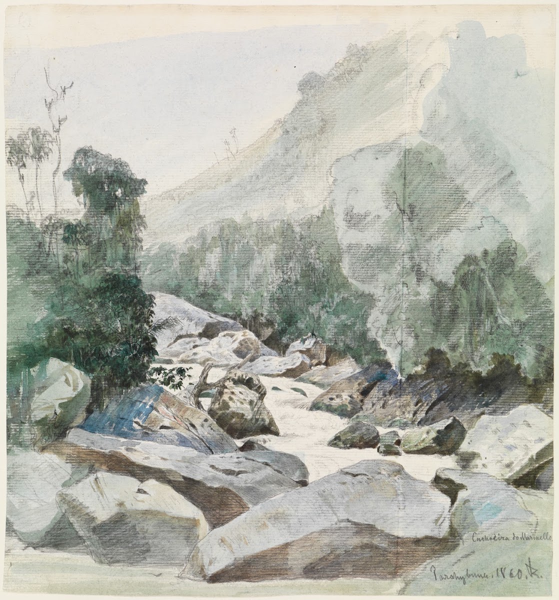 Gebirgsbach in Cachoeira do Marmello 1860