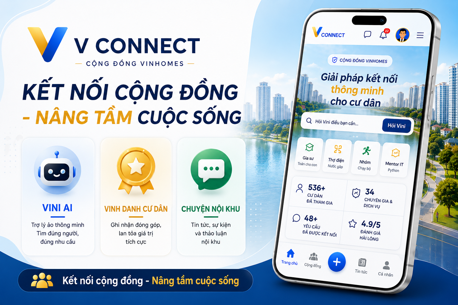 V-CONNECT   -    Nền tảng kết nối cộng đồng cư dân Vinhomes 