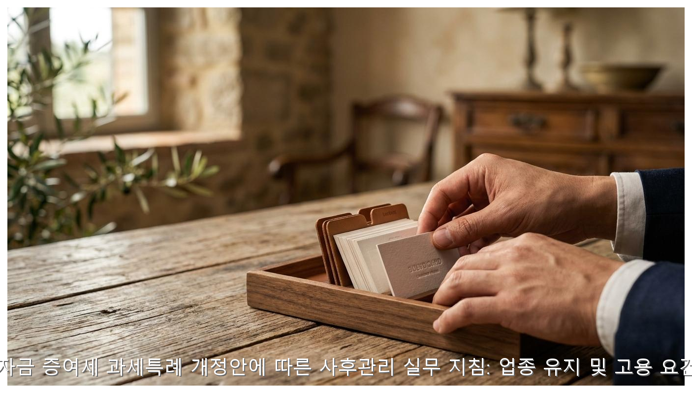 2026년 창업자금 증여세 과세특례 개정안에 따른 사후관리 실무 지침: 업종 유지 및 고용 요건을 중심으로 핵심 안내 및 분석 인포그래픽 (3)