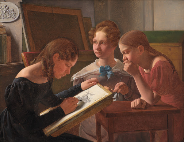 Three Young Girls The Artists Sisters Alvilde Ida and Henriette 1827