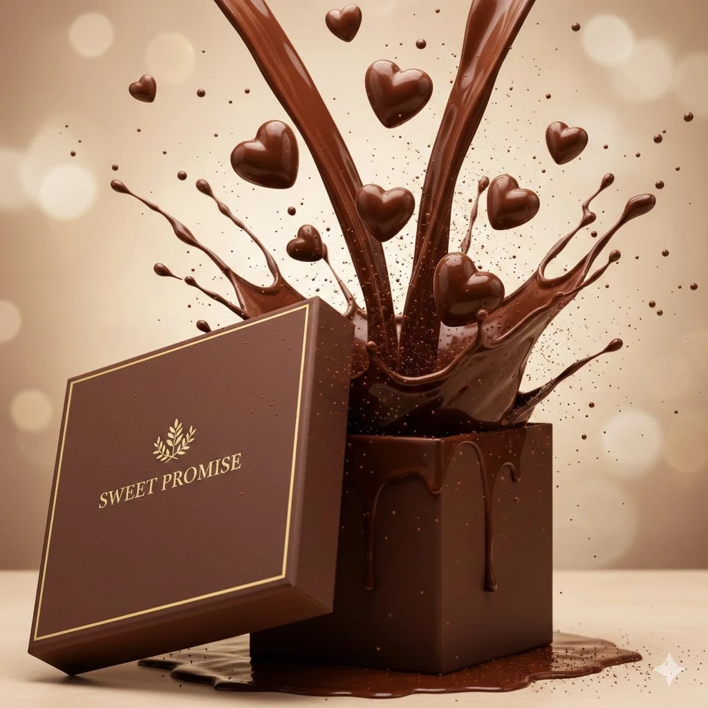 Un anuncio de chocolate de lujo, lento y sensual, filmado en ultra alta definición.
