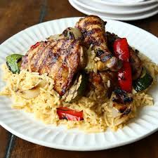 Quarter Grilled Chicken with Rice