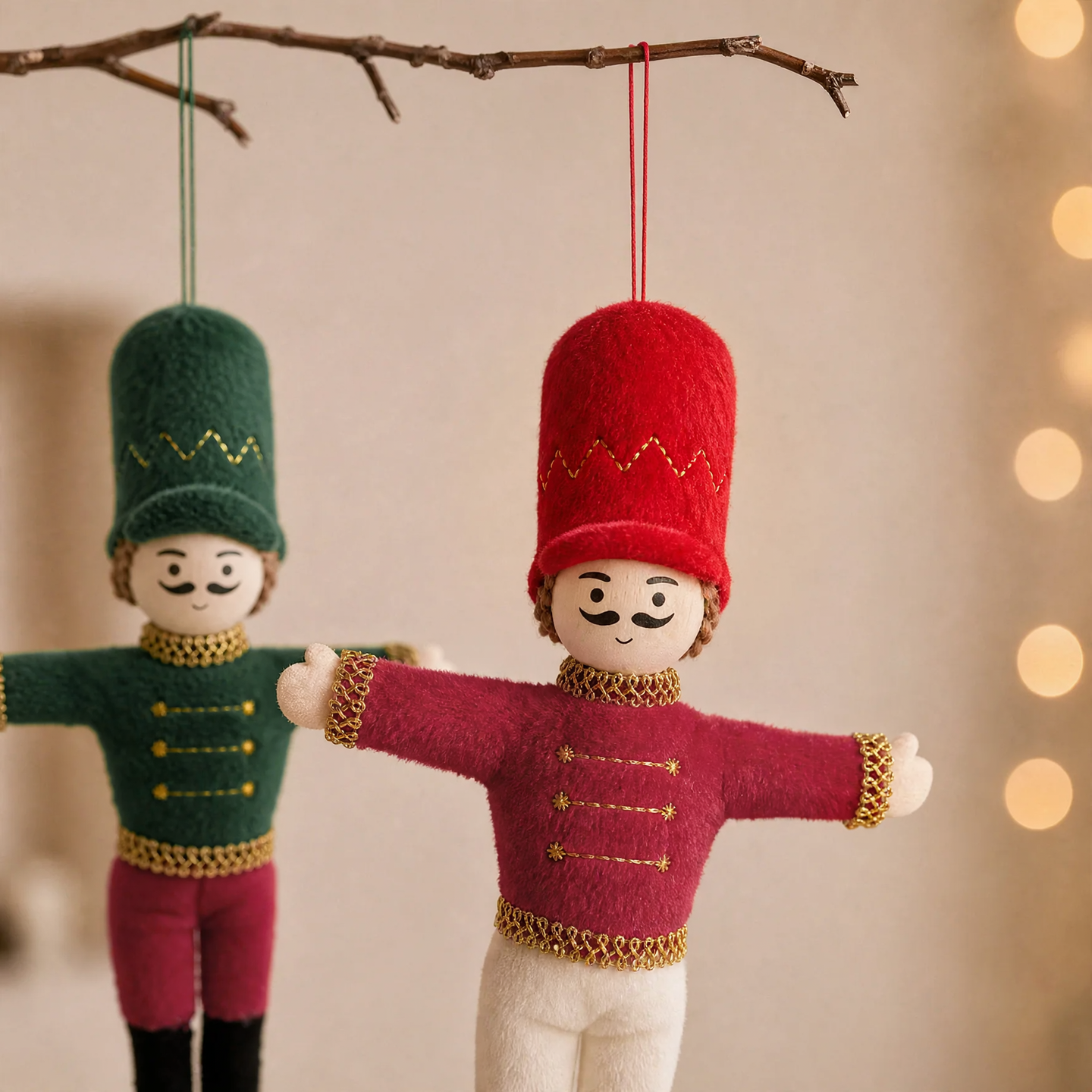 Stoff-Nussknacker-Anhänger für Weihnachtsbaum und Dekoration